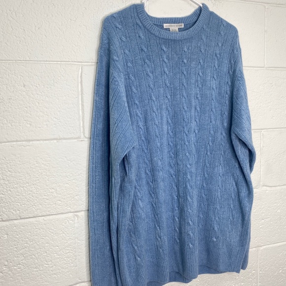 Geoffrey Beene light blue cable knit sweater men's size XL - Picture 3 of 5